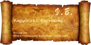 Vagyóczki Barnabás névjegykártya