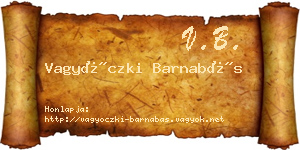 Vagyóczki Barnabás névjegykártya