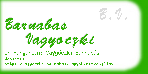 barnabas vagyoczki business card